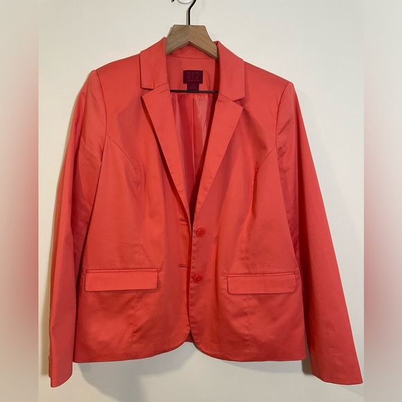 212 Collection Jackets & Blazers - 212 Collection Women’s Salmon Pink Lined Two Button Blazer Jacket Size 12